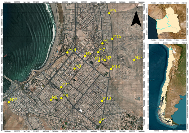 Mapa contaminantes Arica